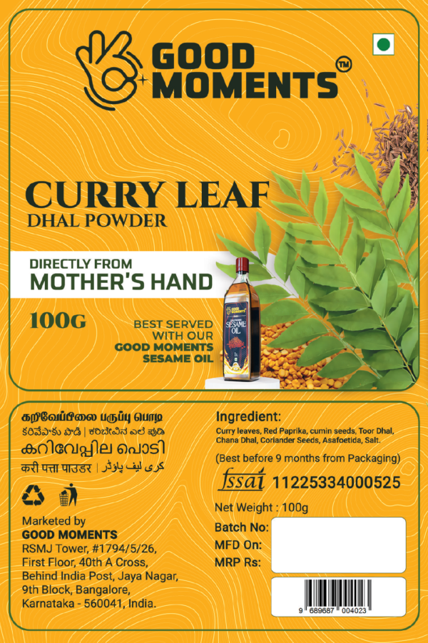 Curry Leaf Dhal Powder - 100 gms - Image 2