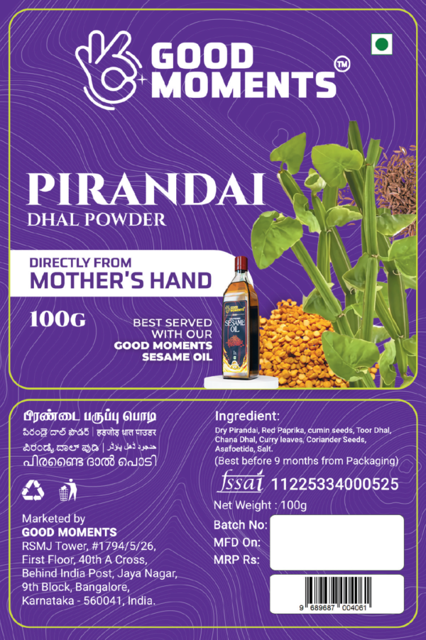 Pirandai Dhal Powder - 100 gms - Image 2